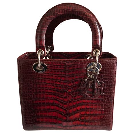 red lady dior bag|lady dior crocodile bag.